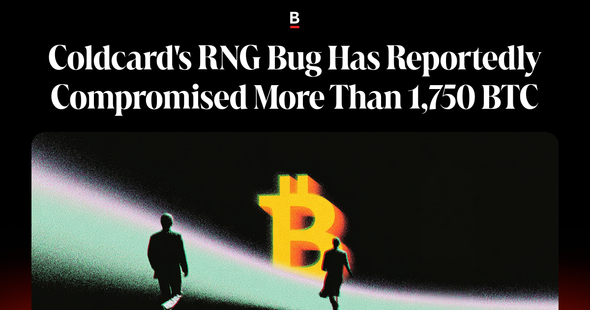 Coldcard's RNG Bug Has Reportedly Compromised As Much As 2,000 BTC on Bankless
